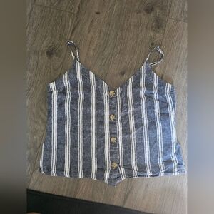 Abercrombie & Fitch Blue and White Striped Camisole